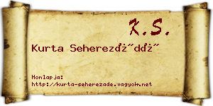 Kurta Seherezádé névjegykártya